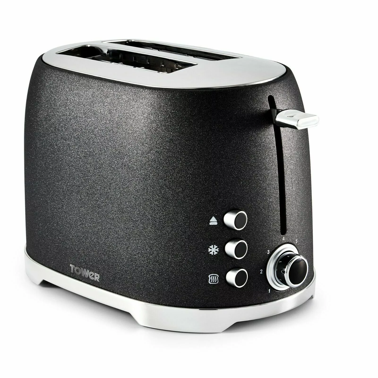 Tower T20029 - Black Glitz Sparkle 2 Slice Toaster - 800W - No Energy Rating