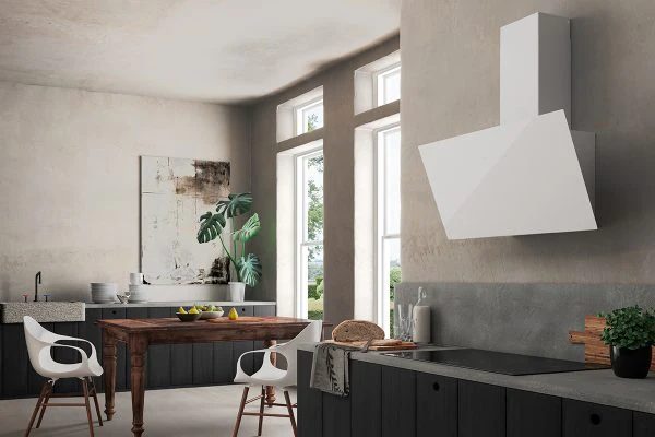 Faber Tweet EG8 LED WH A80 - White Glass Wall Mounted Extractor - 80cm - C Energy Rating - Image 2