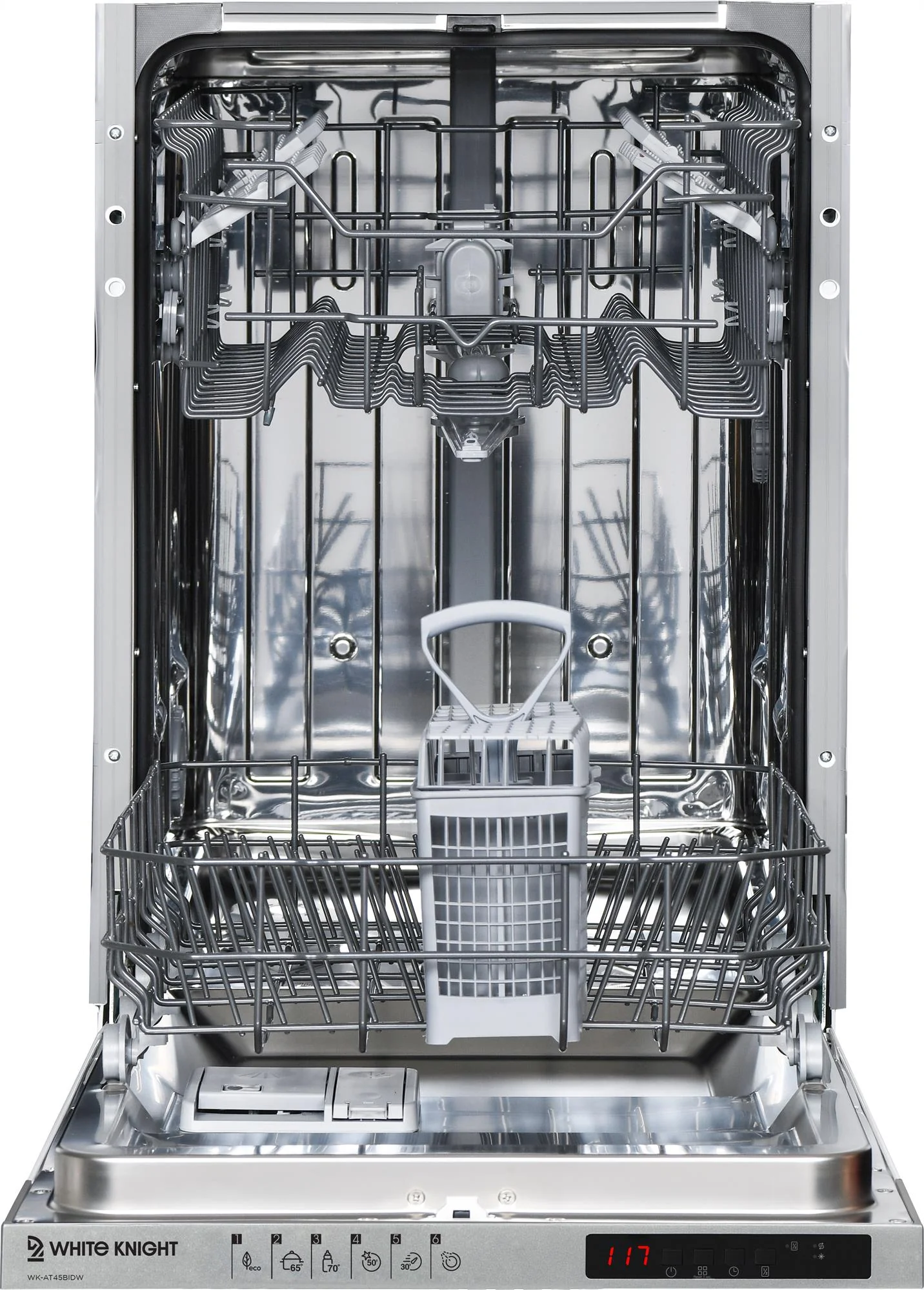 White Knight AT45BIDW - White Slimline 45CM - 10 Place Settings - Integrated Dishwasher - E rated - Image 4