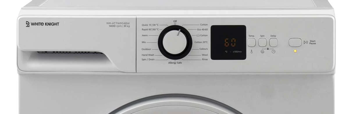 White Knight AT7WM148W White Freestanding 8KG 1400RPM Washing Machine -D Rated - Image 3