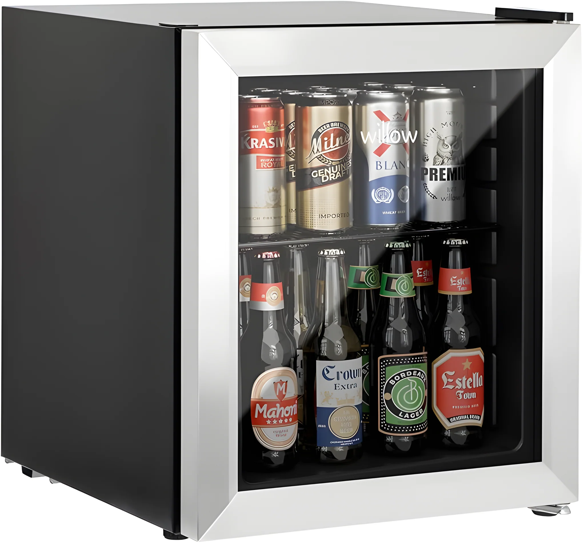 Willow WBC48SS - Stainless Steel 48L Table Top Fridge - Triple Glazed Door - E Energy Rating