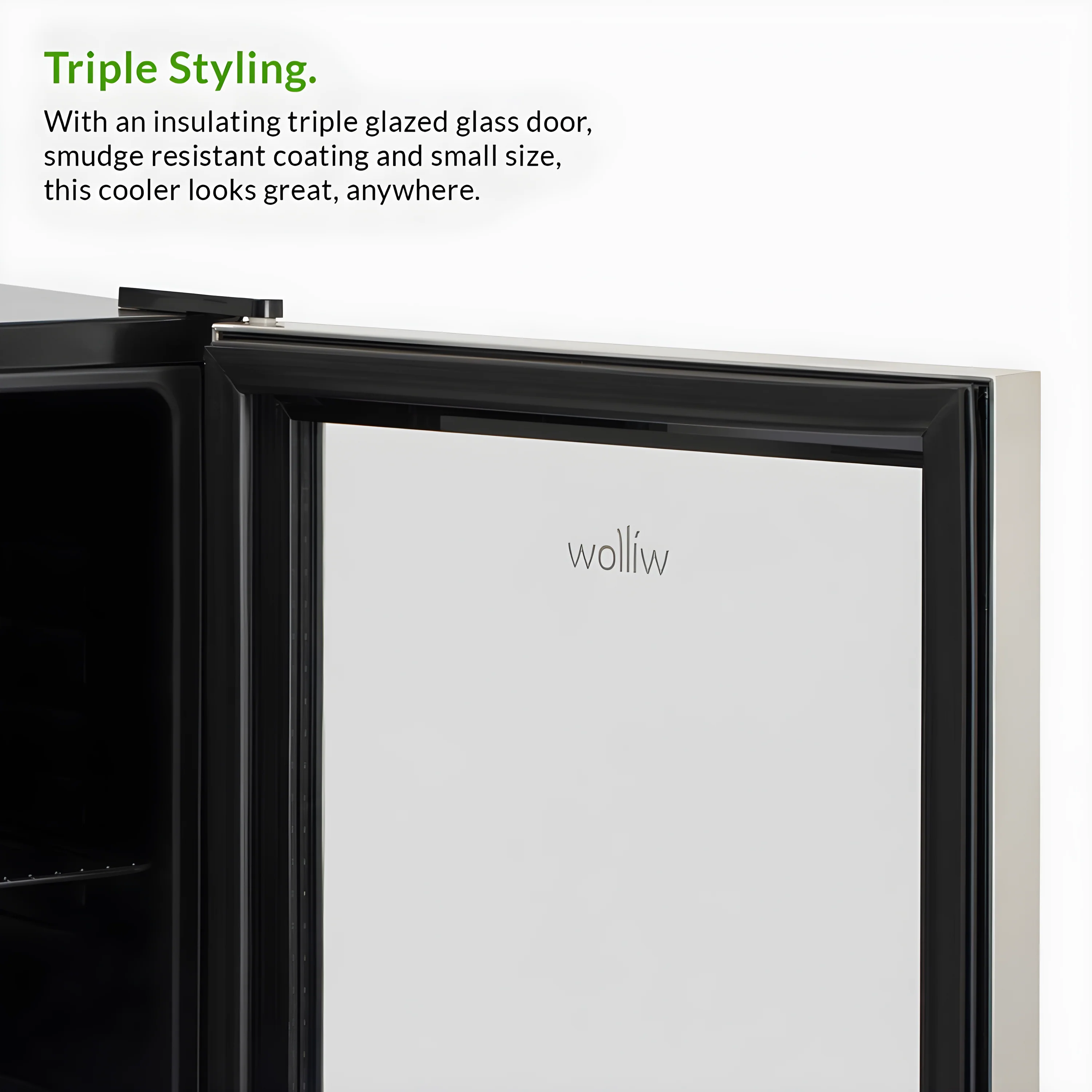 Willow WBC48SS - Stainless Steel 48L Table Top Fridge - Triple Glazed Door - E Energy Rating - Image 3
