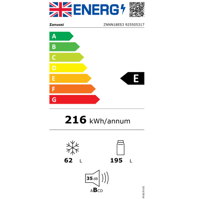 Zanussi ZNNN18ES3 - Integrated 70/30 Frost Free Fridge Freezer - E energy - Image 4