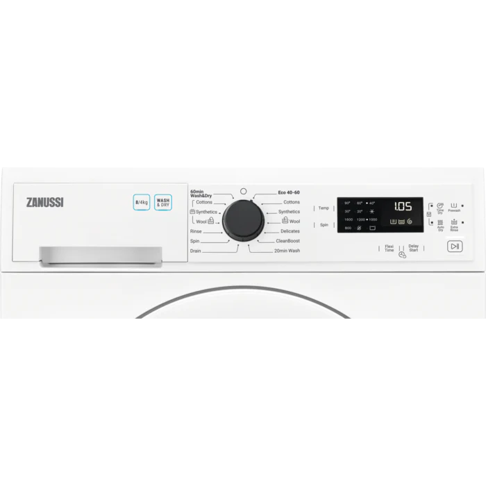 Zanussi ZWD86NB4PW - White 8KG/4KG Washer Dryer - 1600 RPM - E/E energy - Image 2